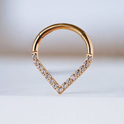 Кольцо-кликер Flat Drop Gold 1.2 мм (16G)